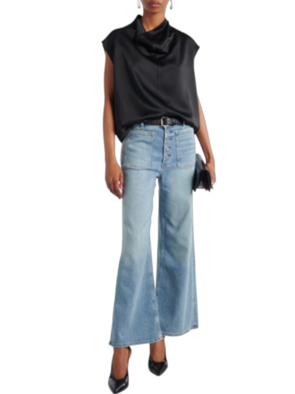 Citizens of Humanity Lyra Patch Pocket Flare Jeans Womens 29 Blue High Rise Pant